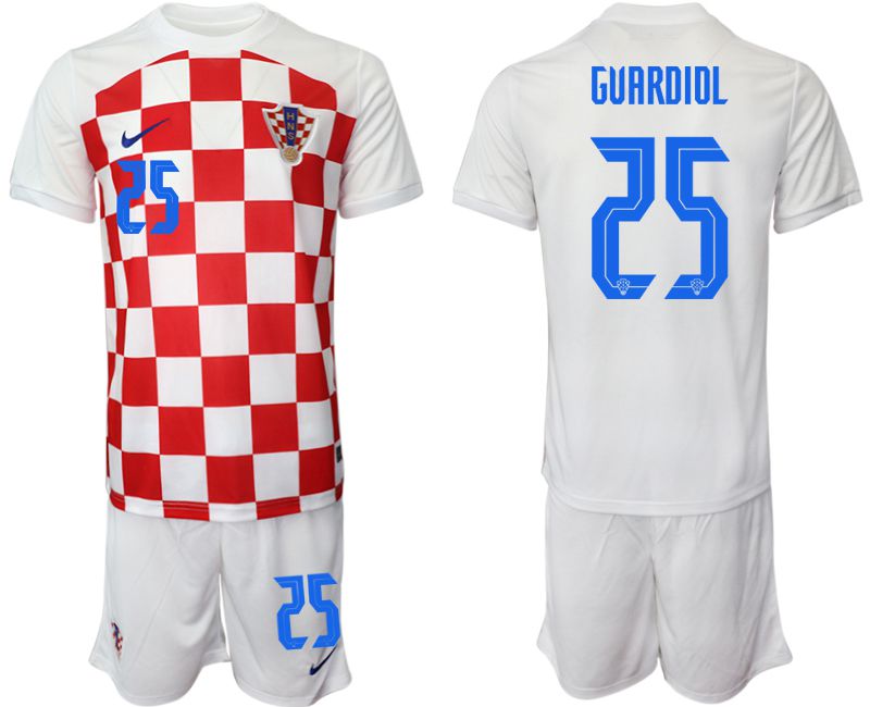 Men 2022 World Cup National Team Croatia home white #25 Soccer Jersey-0